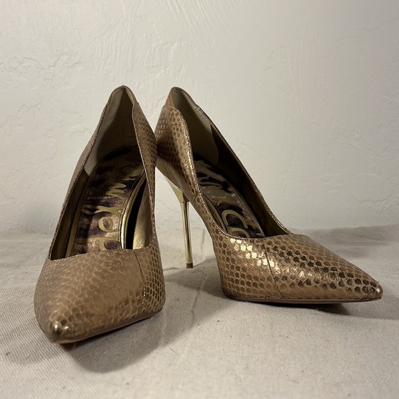 Sam Edelman “Danielle” gold print heels, size 7 - Picture 12 of 12